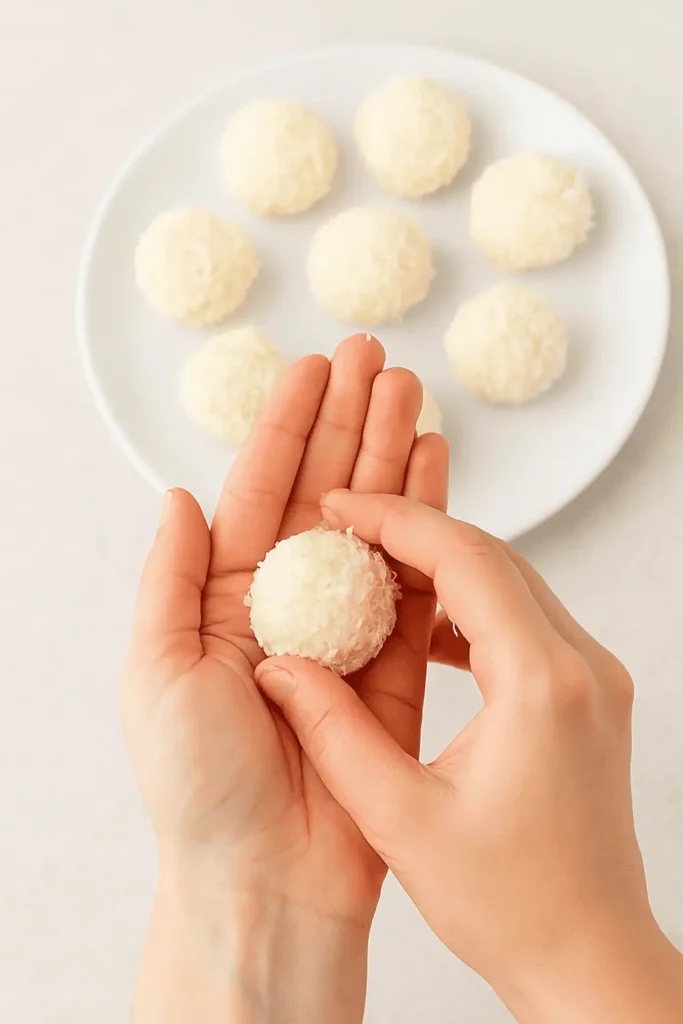 Using a small cookie scoop or your hands, roll the mixture into 1-inch balls.